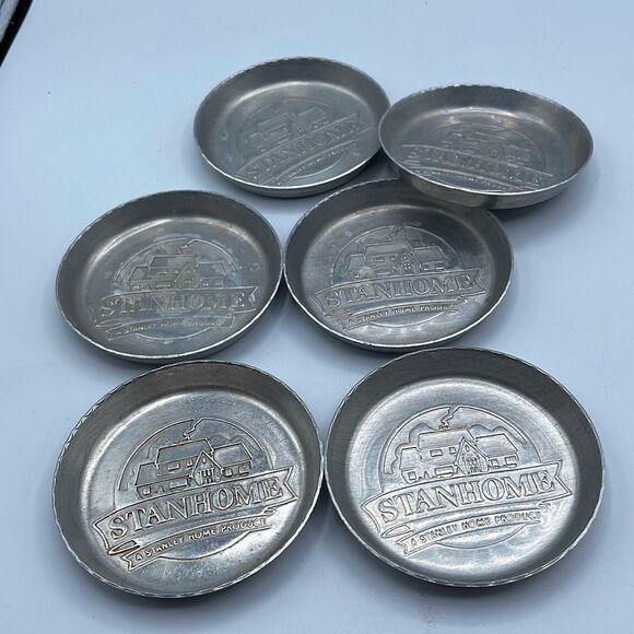 Set of 6 Stanhome aluminum coasters - Picture 2 of 4